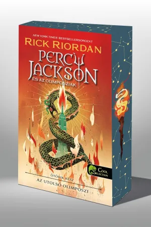 Percy Jackson és az olimposziak 5. – Az utolsó olimposzi (Különleges éldekorált kiadás!) – Rick Riordan könyv borítója
