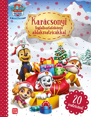 Mancs Őrjárat – Karácsonyi foglalkoztatókönyv ablakmatricákkal borítója